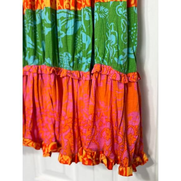 Sigrid Olsen multicolored layered full skirt Petite Med Colorful Boho - Picture 4 of 5